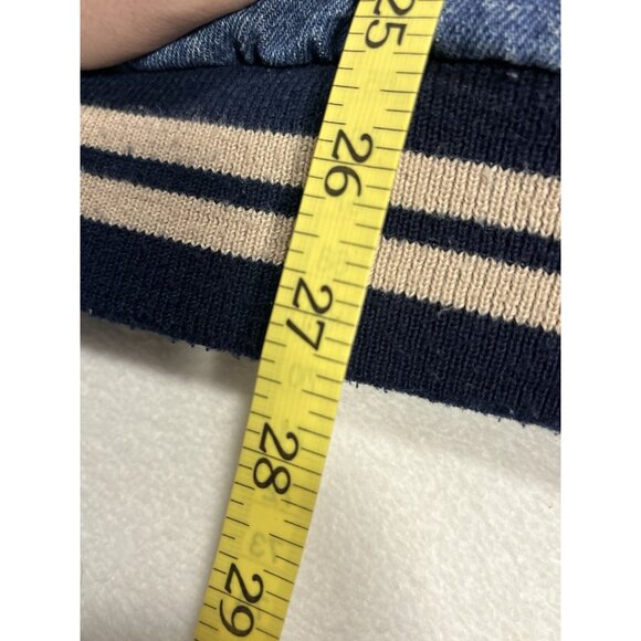 Vtg MV Sport Denim Varsity Jacket XXL Quilt Lined Bomber 90s Made in Hong Kong - Picture 11 of 13